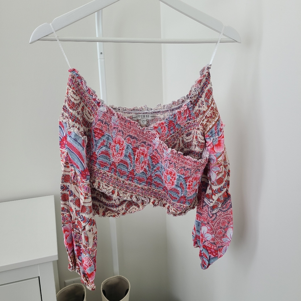 GUESS Wrap Style Crop Top